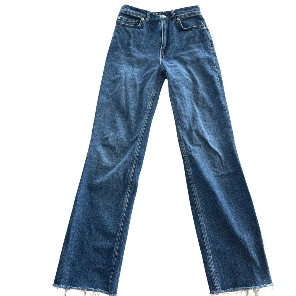 ASOS design straight leg jeans 26 x 34 • Raw Hem